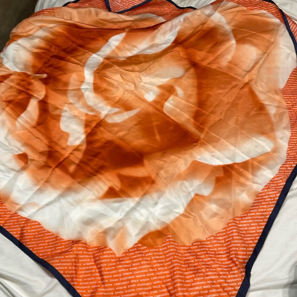 Talbots scarf square satin finished hem